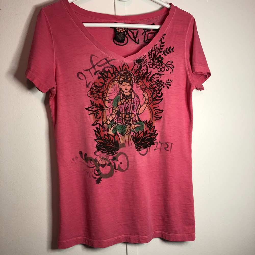 Lucky Brand graphics and embroidered T-shirt